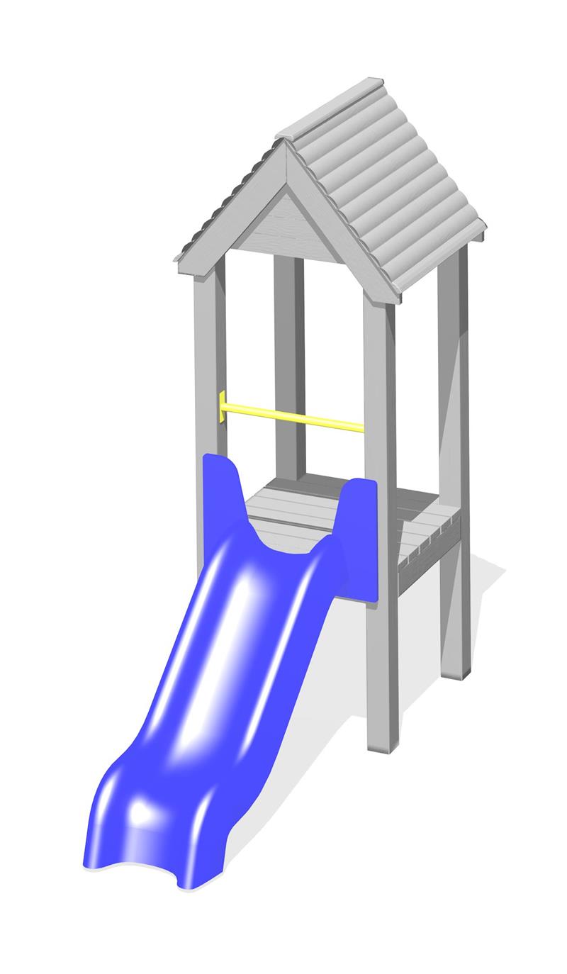 Technical render of a Slide with Entry Panel (900mm)